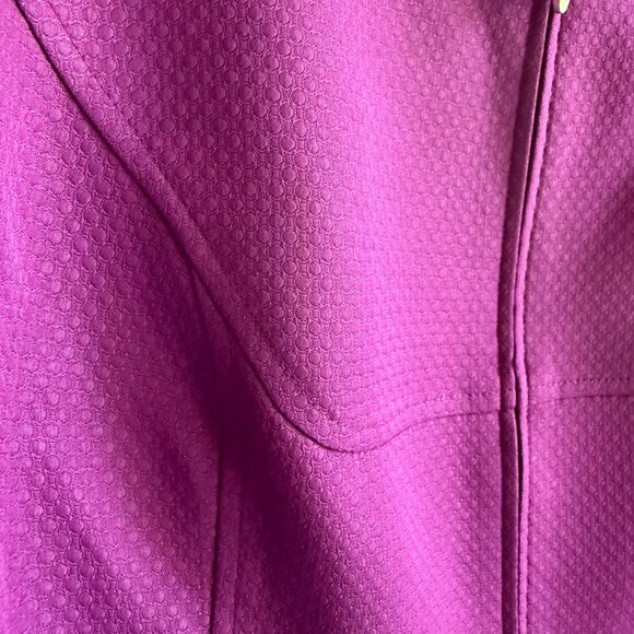 Louben Mock Neck Full Zip Jacket Women's 12 Purple Long Sleeve Modern Chic - Picture 4 of 10